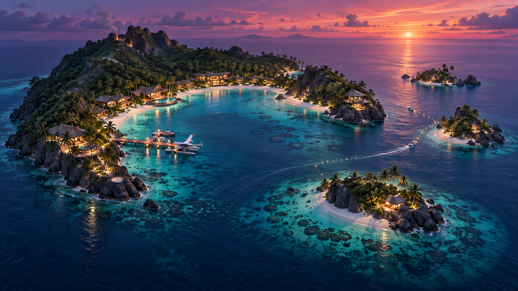 Illustrative island concept art; not a hosted game